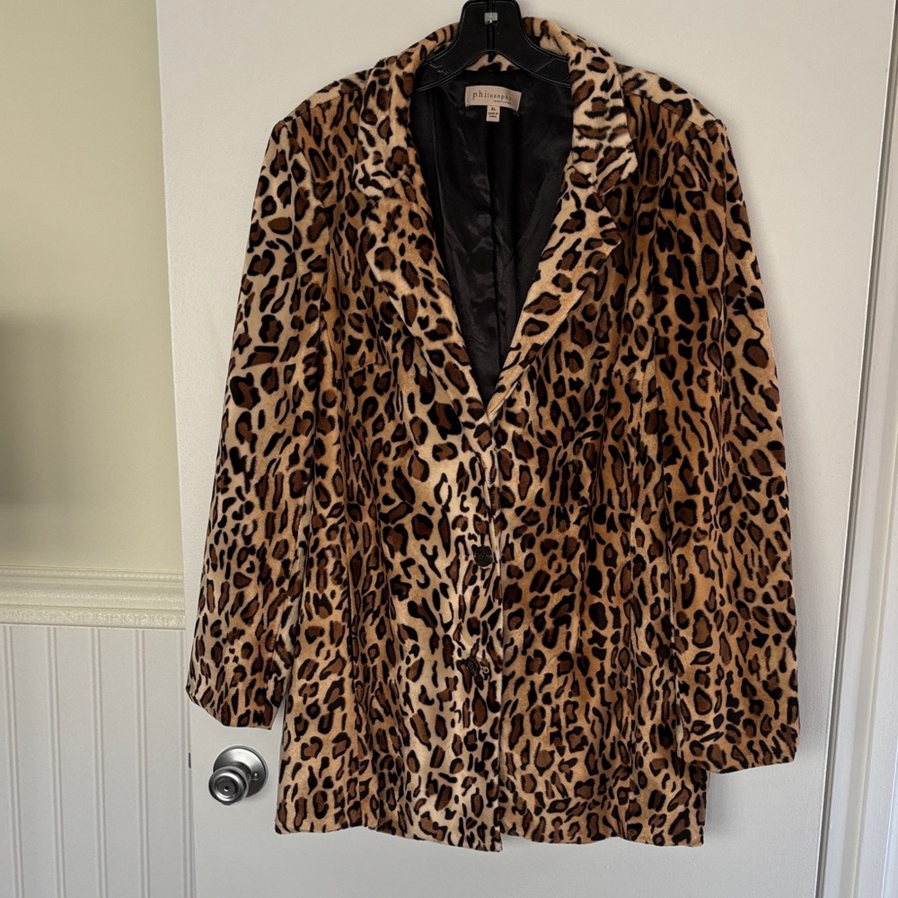 Philosophy Leopard Print Faux Fur Jacket Women’s XL